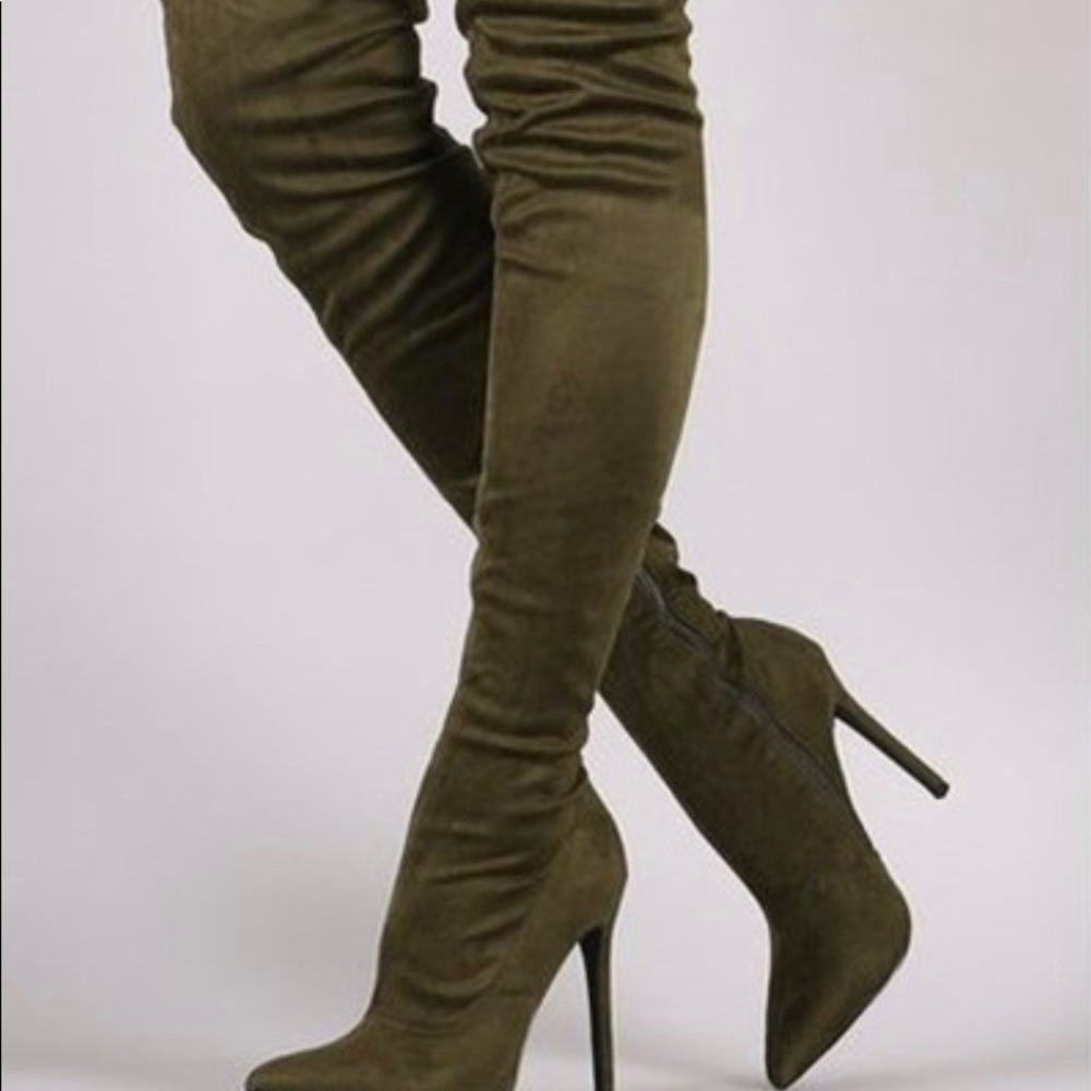 Sued Thigh High Boots (size 5.5)